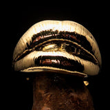 Excellent crafted Lady's Love Ring the big Kiss - Mirror Polished Brass - BikeRing4u