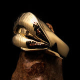 Excellent crafted Lady's Love Ring the big Kiss - Mirror Polished Brass - BikeRing4u