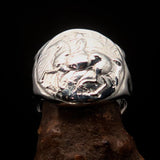 Men's Sterling Silver ancient Greek Tetradrachm Horseman Ring Alexander the Great - BikeRing4u