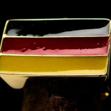 Excellent crafted rectangle shaped Men's German Flag Ring - solid Brass - BikeRing4u
