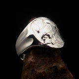 Men's Sterling Silver ancient Greek Drachma Coin Owl Ring - BikeRing4u