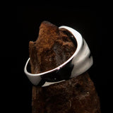 Men's Sterling Silver ancient Greek Drachma Coin Owl Ring - BikeRing4u