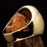 Perfectly crafted Men's Communist Ring Hammer Sickle Crest CCCP Blue - Solid Brass - BikeRing4u