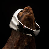 Men's Sterling Silver ancient Greek Drachma Coin Owl Ring - BikeRing4u