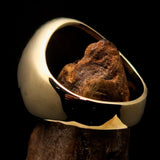 Perfectly crafted Men's Communist Ring Hammer Sickle Crest CCCP Blue - Solid Brass - BikeRing4u