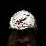 Men's Sterling Silver ancient Greek Drachma Coin Owl Ring - BikeRing4u
