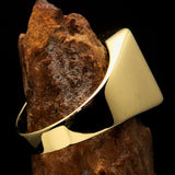 Perfectly crafted Men's Chef Skull Ring Crossed Fork Knife Blue - Solid Brass - BikeRing4u