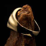 Men's ancient Corinthian Pegasus Coin Ring Greek Goddess Athena - Brass - BikeRing4u