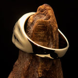 Men's ancient Roman Coin Men's Elephant Ring Antonius Pius - solid Brass - BikeRing4u