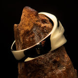 Men's ancient Greek Drachma Coin Owl Ring - Solid Brass - BikeRing4u