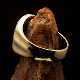 Men's ancient Greek Drachma Coin Owl Ring - Solid Brass - BikeRing4u