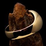 Brass Marihuana Leaf Men's Ring in Black - BikeRing4u