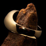 Brass Marihuana Leaf Men's Ring in Black - BikeRing4u