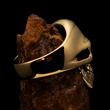 Excellent crafted Men's Devil Skull Ring black 666 on Forehead - Solid Brass - BikeRing4u