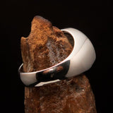 Nicely crafted Men's Pirate Ring red Jolly Roger crossed Bones Skull - Sterling Silver - BikeRing4u