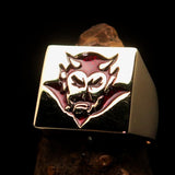 Perfectly crafted Men's Devil Ring Red - Solid Brass - BikeRing4u