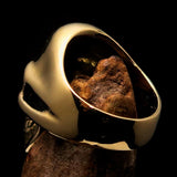 Excellent crafted Men's Devil Skull Ring 666 on Forehead - Solid Brass - BikeRing4u