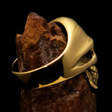 Excellent crafted Men's Skull Ring Black Eye of Ra - Solid Brass - BikeRing4u