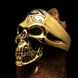 Excellent crafted Men's Skull Ring Black Eye of Ra - Solid Brass - BikeRing4u