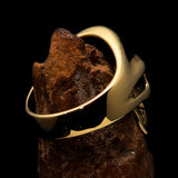 Excellent crafted Men's Celtic Triskelia red Triad Skull Ring - solid Brass - BikeRing4u