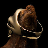 Excellent crafted Men's Masonic Ring red Archer Skull - Solid Brass - BikeRing4u