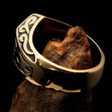 Excellent crafted Men's Biker Ring Black Number 13 - Solid Brass - BikeRing4u