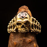 Excellent crafted Men's Skull and Bones Ring black Number 13 - Brass - BikeRing4u