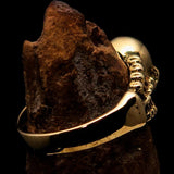 Excellent crafted Men's Skull and Bones Ring black Number 13 - Brass - BikeRing4u