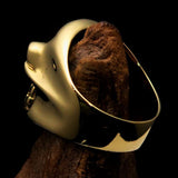 Excellent Crafted Men's red Number 13 Gnome Skull Ring - solid Brass - BikeRing4u