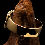 Excellent crafted One Word BIKER Ring - solid Brass - BikeRing4u