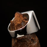 Excellent crafted Men's Zodiac Ring red Star Sign Capricorn - Sterling Silver - BikeRing4u