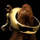 Excellent crafted Men's Mechanic Ring Wrench Skull - Solid Brass - BikeRing4u