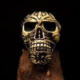 Excellent crafted Men's Biker Tribal Skull Ring - Solid Brass - BikeRing4u