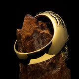 Excellent crafted Men's Biker Tribal Skull Ring - Solid Brass - BikeRing4u