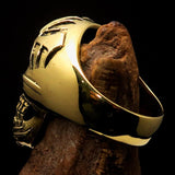 Excellent crafted Men's Biker Tribal Skull Ring - Solid Brass - BikeRing4u