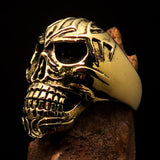 Excellent crafted Men's Biker Tribal Skull Ring - Solid Brass - BikeRing4u