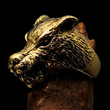 Excellent crafted Men's Biker Werewolf Ring - Solid Brass - BikeRing4u
