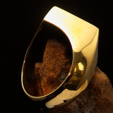 Men's Brass Biker Ring Diamond shaped 1% Percent Outlaw Symbol Black - BikeRing4u