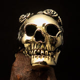 Excellent crafted Lady's Biker Granny Skull Ring - solid Brass - BikeRing4u