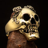 Excellent crafted Lady's Biker Granny Skull Ring - solid Brass - BikeRing4u
