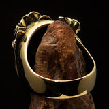 Excellent crafted Lady's Biker Granny Skull Ring - solid Brass - BikeRing4u