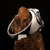 Excellent crafted Men's Animal Ring black Male Tiger - Sterling Silver - BikeRing4u