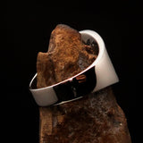Excellent crafted Men's small black Egyptian Ankh Cross Ring - Sterling Silver - BikeRing4u