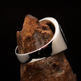 Excellent crafted ancient black Celtic Birgit's Cross Men's Ring - Sterling Silver - BikeRing4u