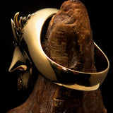 Excellent crafted Men's Vampire Skull Ring Black Diamond 13 - Solid Brass - BikeRing4u