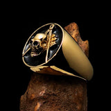 Perfectly crafted Men's Masonic Skull Ring Black - Solid Brass - BikeRing4u