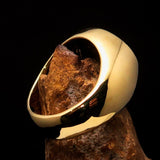 Excellent crafted Men's Muslim Ring Red Allah Symbol - solid Brass - BikeRing4u