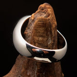 Perfectly crafted Men's Teacher Ring Atom Symbol Green - Sterling Silver - BikeRing4u