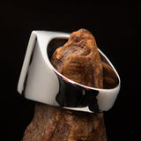 Excellent crafted Men's Zodiac Ring green Star Sign Capricorn - Sterling Silver - BikeRing4u