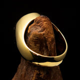 Excellent crafted Men's black Radioactive Skull Ring red CZ Eyes - Solid Brass - BikeRing4u